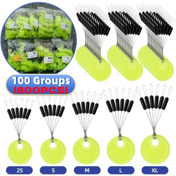 Rubber Space Beans for Sea Carp Fly Fishing Rubber Oval Stopper Fishing Float Fishing Bobber Float Line Stops Fishing Equipments - Image 1