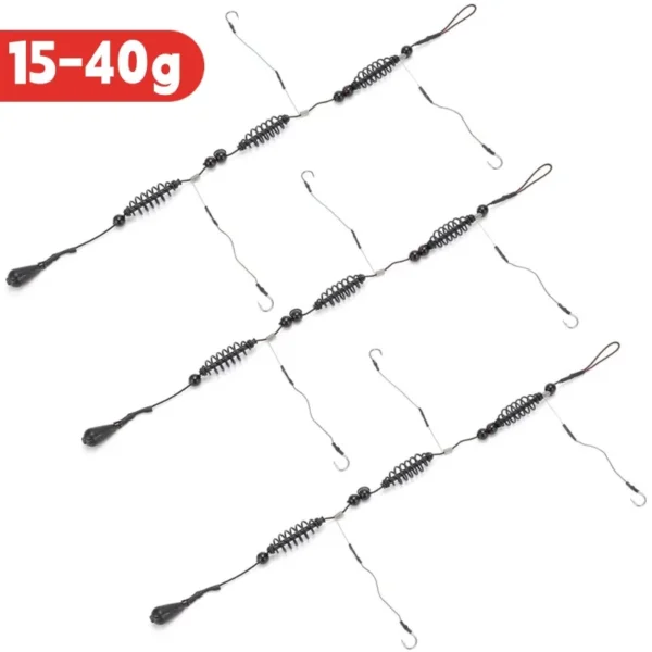 Fishing Fixed Bait Nest Feeder Artificial Bait Cage Set String Hook Bait Holder Catfish Fishing Hook Carp Fishing Tackle 15g-40g - Image 1