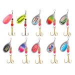 10Pcs/box Waterdrop Spinner Spoonbait Crankbaits Fishing Wobblers Pike Crochet Kit Artificial Bait Metal for Freshwater Seawater - Image 5