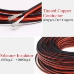 Copper Wire Silicone Rubber Cable Super Soft 8 10 12 14 16 18 20 22 24 26 AWG 2Pins Flexible DIY LED Lamp Connector Black Red - Image 3