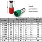 Boxed VE Series Insulated Terminal Block Cord End Crimping Sleeve Terminal Cable Wire Connector Electrical Pipe Terminals Suit - Image 2