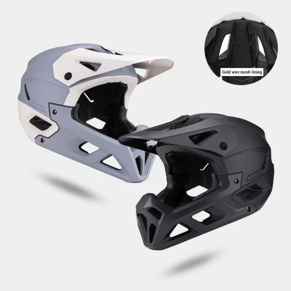 Horntour 2025 Adult Mountain Bike Helmet Full Face Integrally Molded Motorcycle Riding Safety Bicycle Helmet Head Protection - Image 2
