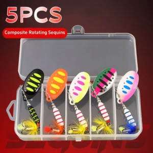 7.5G Spinner Metal Bait Colorful Sequins Fishing Lures Lifelike Crankbaits Set Bass Trout Salmon Hard Metal Spinner Baits Kit