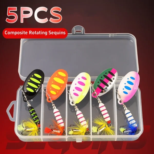 7.5G Spinner Metal Bait Colorful Sequins Fishing Lures Lifelike Crankbaits Set Bass Trout Salmon Hard Metal Spinner Baits Kit - Image 1