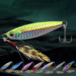 Metal Saltwater Fishing Lures Vertical Slow Pitch Fishing Hooks Fishing Jigging Spoon with Assist Hooks Artificial Bait Tackle