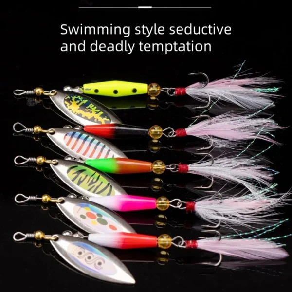 Fishing Lure Spinner Blade Lure Bait 7.1G10G Spoon Lures Pike Metal Bass Hard Bait with Feather Hooks Fishing Accessories - Image 6