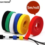 5Meter/Roll Reusable Cable Tie Width 10 15 20 25mm Hook Loop Bundle DIY Accessories Double-sided Straps Wire Management Fastener