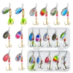 10Pcs/box Waterdrop Spinner Spoonbait Crankbaits Fishing Wobblers Pike Crochet Kit Artificial Bait Metal for Freshwater Seawater - Image 2