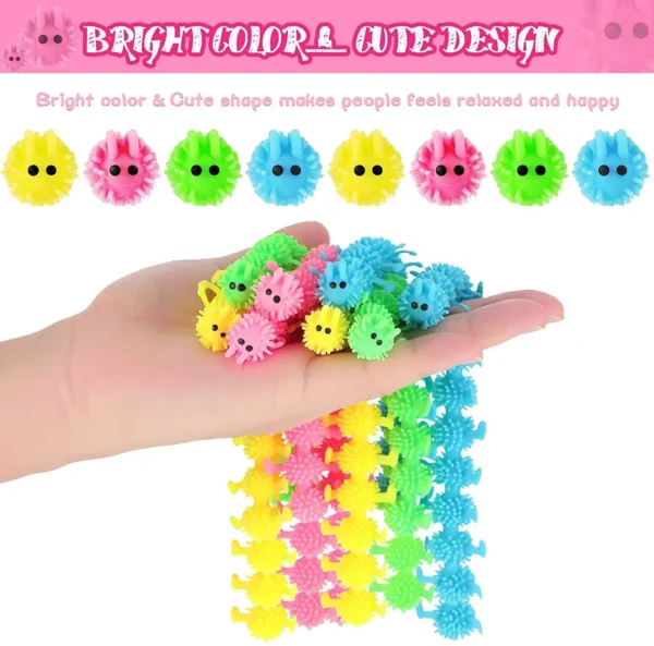 Luminous Caterpillars Fidget Toys Sensory Toy For Anxiety Stress Relief Fuzzy Stretchy Worm Glow Caterpillars Party Supplies - Image 5