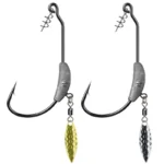 3pcs Crank Weighted Hooks Offset Fishing Jig Head Metal Spoon Sequin Add Weight Lures With Twist Lock Barbed Hook Fishing Tackle - Image 3