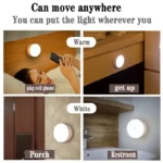 3Color Adjustable LED Night Light USB Rechargeable Night Lamp For Kitchen Cabinet Wardrobe Lamp Staircase Wireless Closet Light - Image 4