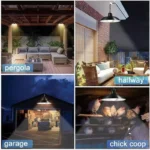 Solar Pendant Light Outdoor Waterproof LED Lamp Double-head Chandelier Decorations with Remote Control for Indoor Shed Barn Room - Image 2