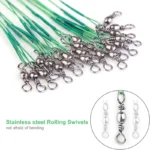 Anti Bite Steel Fishing Line Steel Wire Leader with Swivel Snaps Lead Core Leash Fishing Leader Wire Fishing Accessory 15CM-30CM - Image 3