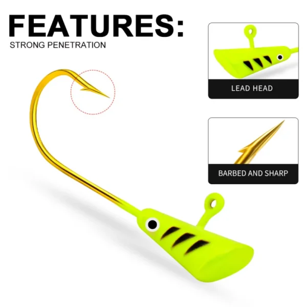 5Pcs/Set 0.8/1.8/2.9g Rainbow Jig Head Hook Sharp Saltwater Freshwater Metal Soft Lure Worm Barb Fishhook Kit Worm Jig Head Hook - Image 4