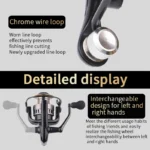 1 Piece Two-Hand Rotating Fishing Reel, He1000-7000 Series, 5.2:1 Gear Ratio, 22.05lb Extraction, Smooth and Sensitive Aluminum Alloy Body, Pa Nylon, Left/Right Hands Can Be Changed, Suitable for Freshwater and Saltwater - Image 6