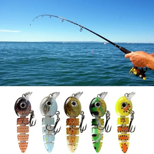 Multi Jointed Swimbait Small Lifelike Hard Wobbler Fish Bait Crankbait Sinking Tackle 3D Sinking Multi Section Bait Fishing Lure - Image 6