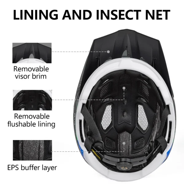 Full Face Bicycle Helmets Detachable MTB Helmet for Mountain Bike Adult Racing Motorcycle Riding Safety Helmet Head Protection - Image 5