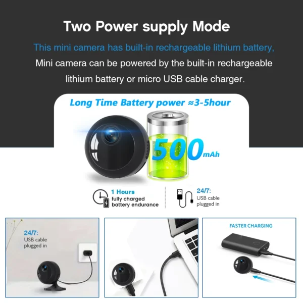 2.4GHz Wi-Fi mini security camera, 1080p HD night vision baby monitor, pet camera with mobile app, motion detection - Image 4