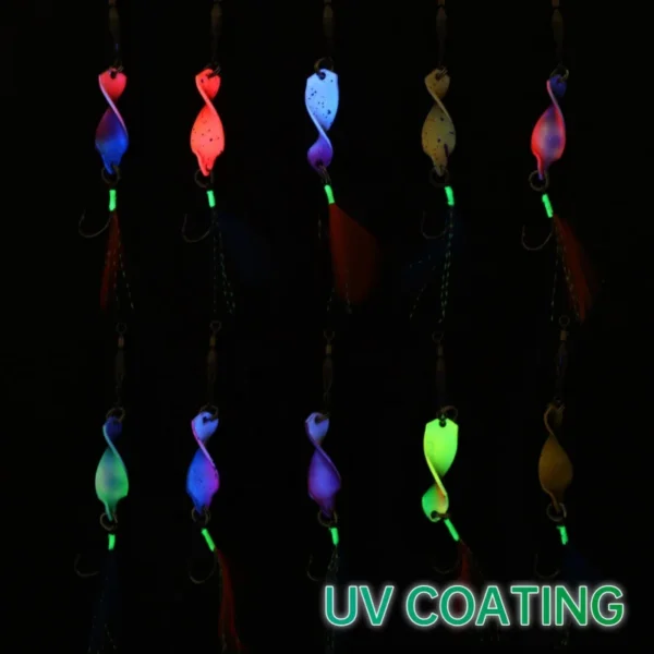 10/5PCS Twisted Metal Fishing Lures Spinner Jigging Baits 360 Degree Rotating Lures with Feather Metal Jigs Fishing Accessories - Image 6