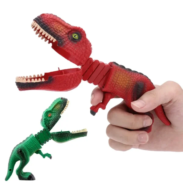 1PC Creative Funny Spoof Shark Telescopic Spring Manipulator Clip Bite Hand Dinosaur Prank Parent-child Interaction Toys - Image 3