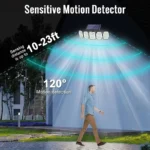 5 Heads Solar 300 LED Light Outdoor Motion Sensor Waterproof Wide-angle Illumination Wall Lamp Garden Courtyard Street Lights - Image 5