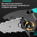 Portable Electric Chain Saw 6IN Wood Cutter Handheld Chainsaw for Tree Pruning Power Tools Compatible with Dewalt Milwaukee 18V - Image 2