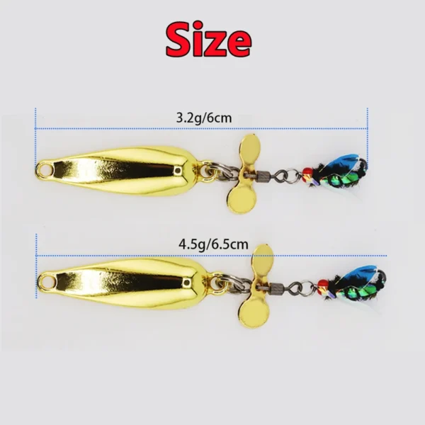 6pcs Metal Lure Bionic Insect With Spoon Spinner Propeller Sequins Insect Bait Bug Worm Flies Lure Fishing Trout Bass Lures - Image 5