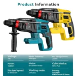 Brushless 26MM Electric Hammer Drill Multifunctional Rotary Cordless Rechargeable Power Tools Fit Makita/Dewalt 18V Battery - Image 3