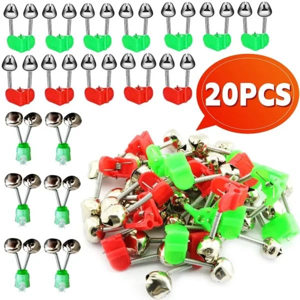 Plastic Fishing Bells Clips Fishing Rod Alarm with Dual Alert Bells Spiral Bells Fishing Bite Alarms Outdoor Night Rod Tip Clips - Image 1