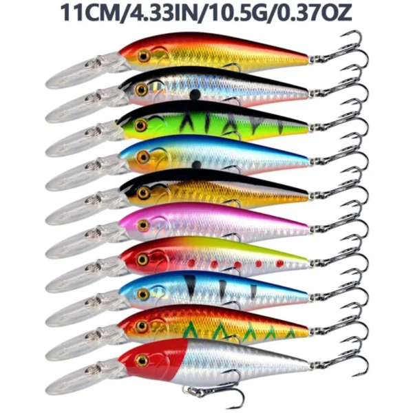 Mixed Fishing Lures Set Minnow Popper Crank Baits with Hooks Fishing Hard Lure Artificial Bionic Crank Lure Saltwater Freshwater - Image 4