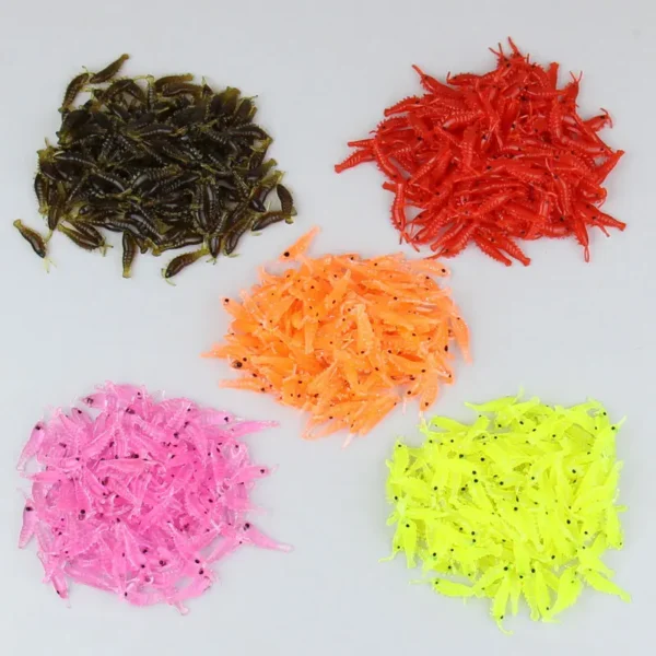 100PCS Shrimp Bait Soft Silicone Artificial Fishing Lures 2.8cm/0.3g Luminous Glow Freshwater Worm Pattern Outdoor Fishin Tackle - Image 4