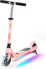 Electric Scooter for Kids Age 6-10, Kick-Start Boost Scooter with Adjustable Speed and Height, Flash Wheel & Deck Lights