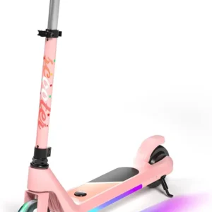 Electric Scooter for Kids Age 6-10, Kick-Start Boost Scooter with Adjustable Speed and Height, Flash Wheel & Deck Lights