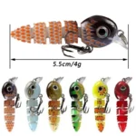 Multi Jointed Swimbait Small Lifelike Hard Wobbler Fish Bait Crankbait Sinking Tackle 3D Sinking Multi Section Bait Fishing Lure - Image 2
