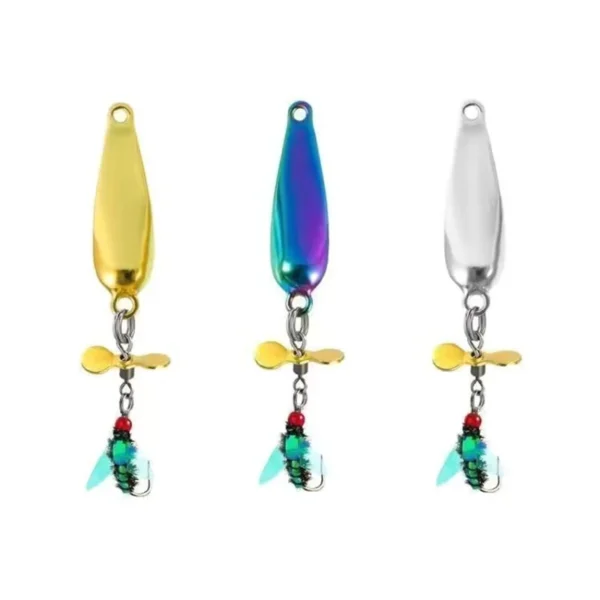 6pcs Metal Lure Bionic Insect With Spoon Spinner Propeller Sequins Insect Bait Bug Worm Flies Lure Fishing Trout Bass Lures - Image 3