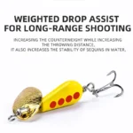 New Metal Spinner Spoon Fishing Lure Micro Rotating Sequins Bait Single Hook and Triple Hook Sequins Spoon Fishing Lures Tackles - Image 6