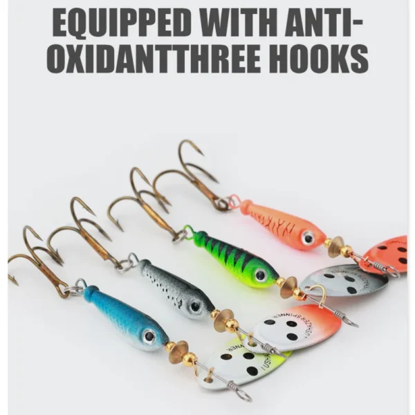 Rotating Metal Spinner Bait Hard Spoon Bass Fishing Lures Sequins Iscas Artificial Baits Metal Hard Crap Pike Treble Hook Tackle - Image 6
