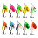 10/5PCSMetal Rotating Vibration Bait Bionic Fishing Lures High Quality Hard Baits Sharp Hooks Fishing Tackle Fishing Accessories