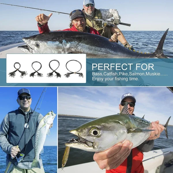 Anti Bite Steel Fishing Line Steel Wire Leader with Swivel Snaps Lead Core Leash Fishing Leader Wire Fishing Accessory 15CM-30CM - Image 6