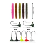 50pcs Fishing Ned Rig Bait Hook Set Insect Soft Bait Box Set Hook Head Fishing Soft Plastic Bait Fish Hook Bait Worm Freshwater - Image 6