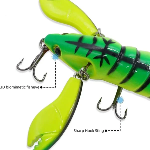 Crayfish Fishing Lures Jointed Craw ABS Bionic Hard Bait with Sharp Hook Fishing Bait Artificial Lure for Snakehead Bass - Image 2