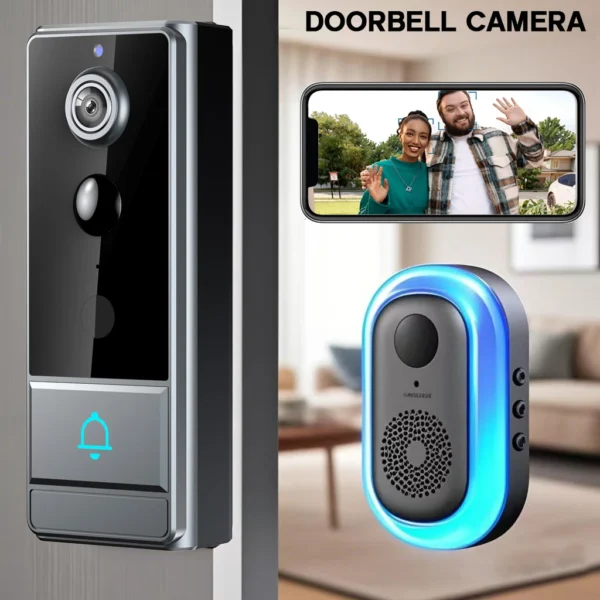Wireless Smart Video Doorbell, WiFi home Security Camera, Two-way Audio, Night Vision, Battery,Home Burglar Alarm - Image 3