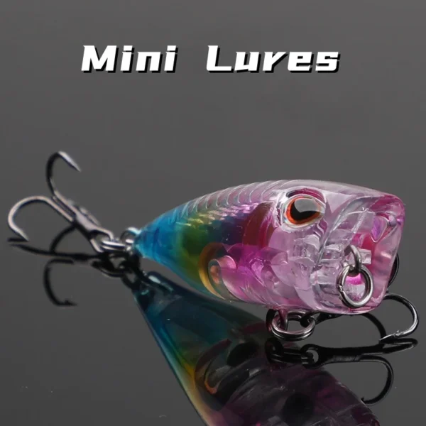 Mini Popper Floating Fishing Lure Plastic Artificial Fishing Lure for Bass Trout Saltwater Freshwater Fishing Tackle Accessories - Image 2