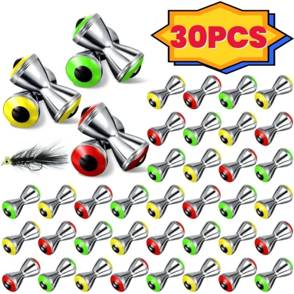 Fishing Fly Dumbbell Eyes Fly Tying Materials Alloy Fly Tying Dumbbell Eyes Fly Tying Barbell Eyes Materials Fishing Lure Tools - Image 1