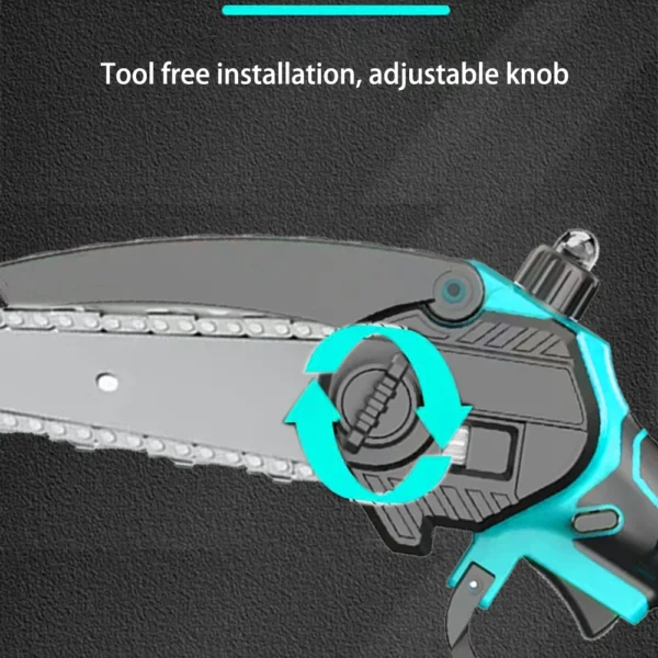 Portable Electric Chain Saw 6IN Wood Cutter Handheld Chainsaw for Tree Pruning Power Tools Compatible with Dewalt Milwaukee 18V - Image 3