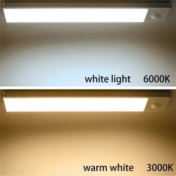 PIR Motion Sensor LED Under Cabinet Lamp Dimmable Rechargeable Night Light Stairs Closet Room Aisle Tube Bar Detector Bulb - Image 3