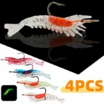 Simulation Shrimp Fishing Lure Soft Artificial Shrimp Plastic Fishing Lure with Hook Durable Swimbait Fishing Tackle Accessories
