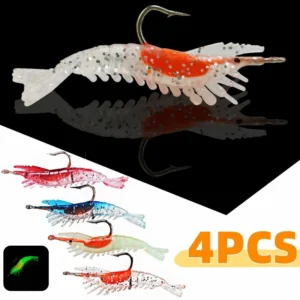 Simulation Shrimp Fishing Lure Soft Artificial Shrimp Plastic Fishing Lure with Hook Durable Swimbait Fishing Tackle Accessories