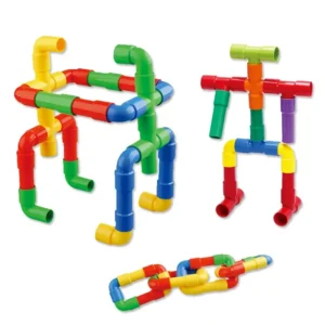 Color Water Pipe Building Blocks Children DIY Assembling Pipeline Tunnel Plastic Splicing Building Blocks Kids Educational Toys