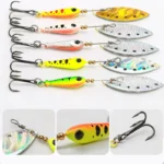 5 Pcs Rotating Metal Spinner Fishing Lures Artificial Hard Baits Rotating Metal Wobblers Freshwater Treble Hook Tackle - Image 2